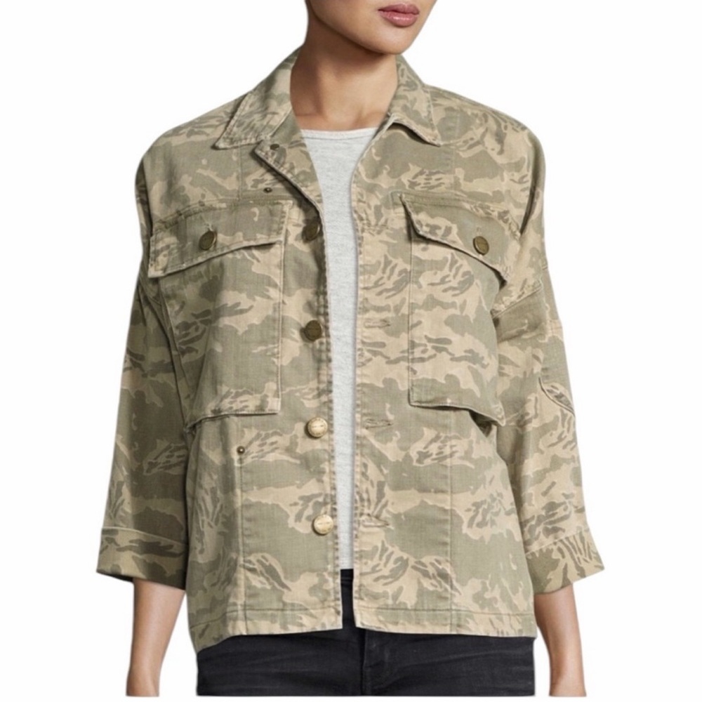 Current/Elliott Khaki Camouflage Utility Jacket